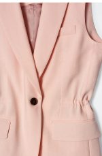 Linen Slim Vest Pink - Image 4
