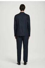 Cotton Straight Trousers Navy - Image 3