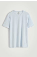 Knitted Round-Neck T-Shirt Blue - Image 4