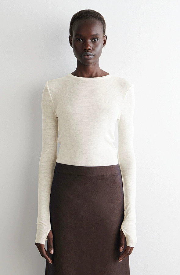 O1CN01JV1hKE1u7vukFE3jC_!!4611686018427380567-0-item_pic Wool Long-Sleeve Shirt White - Image 1