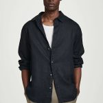 Linen Long-Sleeve Shirt Navy