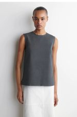 Cotton Sleeveless Top Gray
