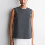 Cotton Sleeveless Top Gray