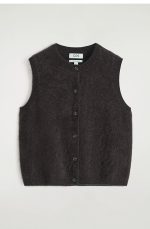 Cashmere Round-Neck Vest Brown - Image 4