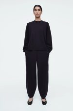 Wool Barrel Pants Navy