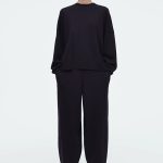 Wool Barrel Pants Navy