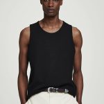 Knitted Round-Neck Vest Black