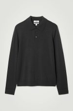 Merino Long-Sleeve Polo Black - Image 4