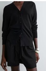 Cotton Drawstring Shorts Black - Image 3