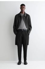 Cotton Straight Pants Black