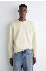 Wool Round-Neck Pullover White