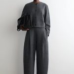 Wool Barrel Trousers Gray