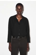 Cotton Ruched Shirt Black