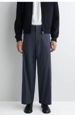 Cotton Straight Trousers Navy - Image 2