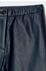 Leather Straight Pants Blue - Image 4