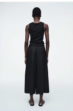 Linen Wide-Leg Pants Black - Image 3