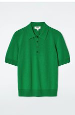 Wool Slim Polo Green - Image 3