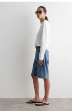 Denim Straight Shorts - Image 2