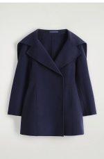 Wool Oversized Coat Blue - Image 3