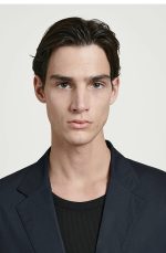 Cotton Single-Breasted Jacket Navy - Image 2