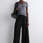Wool Wide-Leg Pants Black