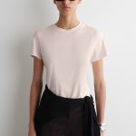 Knitted Round-Neck T-Shirt Pink