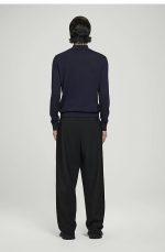 Wool Turtleneck Pullover Navy - Image 3