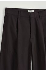 Cotton Wide-Leg Pants Brown - Image 5