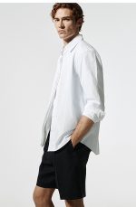 Linen Drawstring Shorts Navy - Image 2