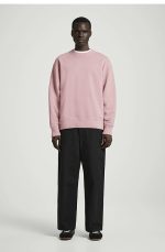 Round-Neck Hoodie Pink