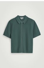 Loose Waffle Cotton Zipper Knitted - Image 3