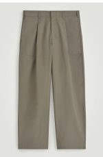 Cotton Wide-Leg Pants Beige - Image 4
