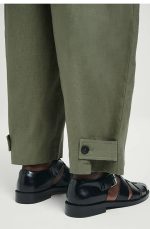 Linen Drawstring Pants Green - Image 2