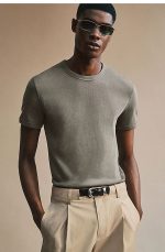 Cotton Tapered Trousers Beige