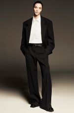 Wool Straight Pants Black