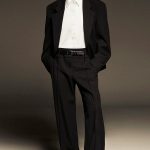 Wool Straight Pants Black