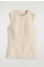 Denim Sleeveless Top Beige - Image 4