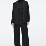 Wool Straight Pants Black