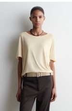 Round-Neck T-Shirt Beige