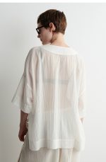 Ruched Shirt White - Image 3
