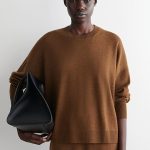 Wool Round-Neck Pullover Brown