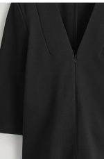 Knitted V-Neck Top Black - Image 5