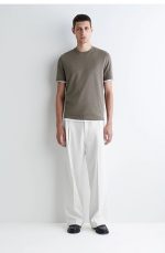 Silk Round-Neck T-Shirt Gray - Image 2