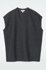 Wool Oversized Vest Black - Image 4