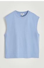 Knitted Round-Neck Vest Blue - Image 4