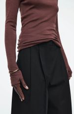 Wool Long-Sleeve Shirt Brown - Image 3