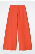 Linen Wide-Leg Pants Orange - Image 4