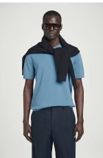 Cotton Round-Neck T-Shirt Blue