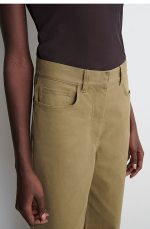 Cotton Wide-Leg Pants Khaki - Image 3
