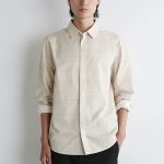 Cotton V-Neck Shirt Beige